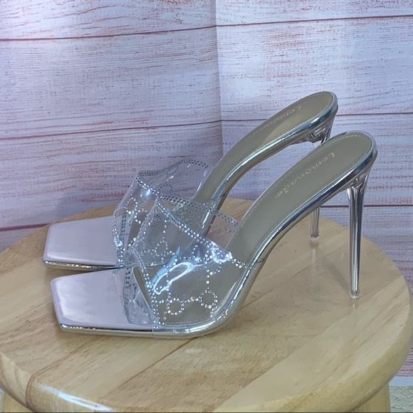 lemonade Shoes - Lemonade‎ Clear Bing Out High Heel Mules SZ10